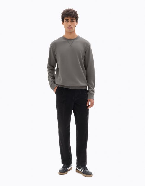 Sweat regular col rond 100% coton - gris