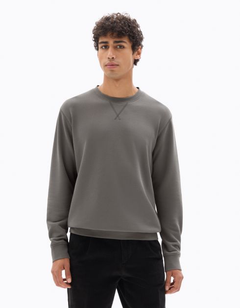 Sweat regular col rond 100% coton - gris