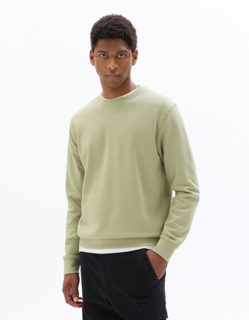 SW.02 Sweat regular col rond 100% coton - vert