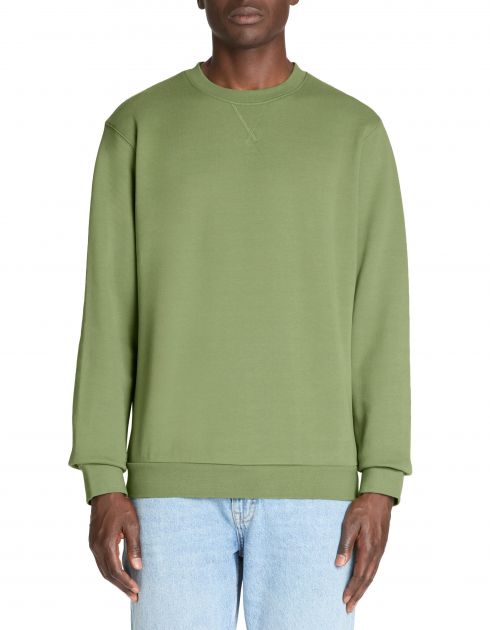 Sweat col rond 100% coton - kaki