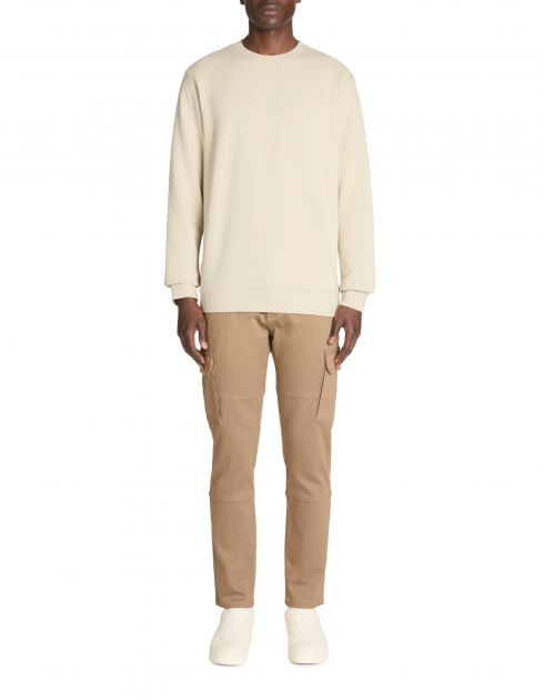 Sweat col rond 100% coton - beige