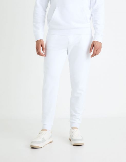 Pantalon de jogging 100% coton - blanc