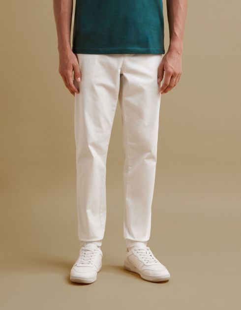 Pantalon forme jogging - blanc