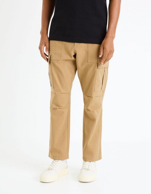 Pantalon cargo coton stretch - jaune