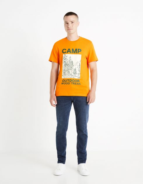 T-shirt col rond 100% coton - orange