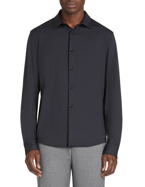 Chemise regular stretch - noir