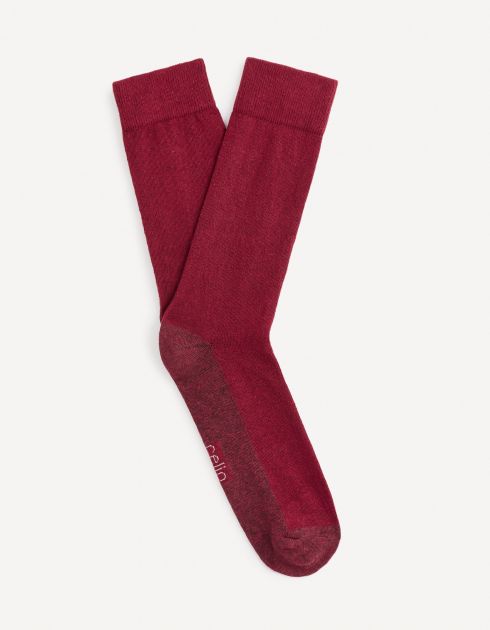 Chaussettes hautes en coton mélangé - rouge