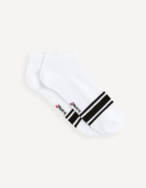 Chaussettes courtes sport en coton stretch - blanc