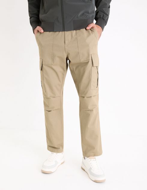 Pantalon cargo 100% coton - beige