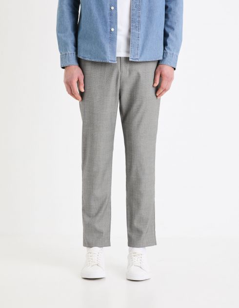 Pantalon taille élastiquée - gris