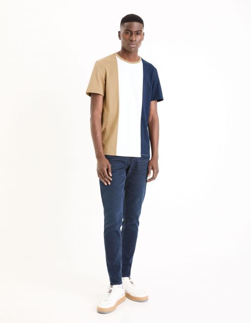 T-shirt col rond straight 100% coton - tricolore