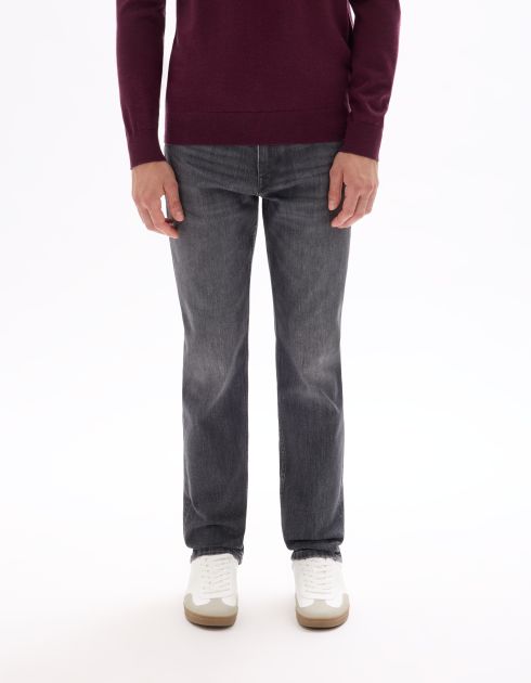 Jean C.15 straight coton stretch 3 longueurs - gris