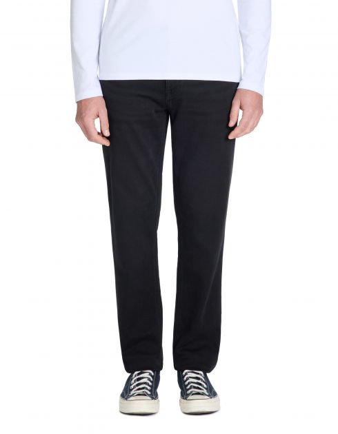 Jean straight 100% coton stretch c15 3 longueurs - noir