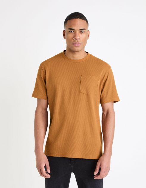 T-shirt col rond - marron