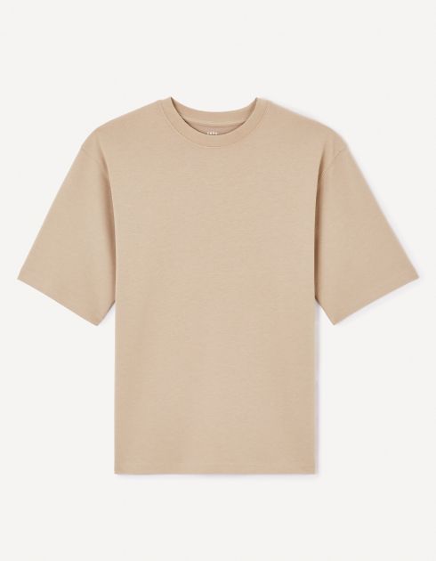 T-shirt oversize col rond - beige