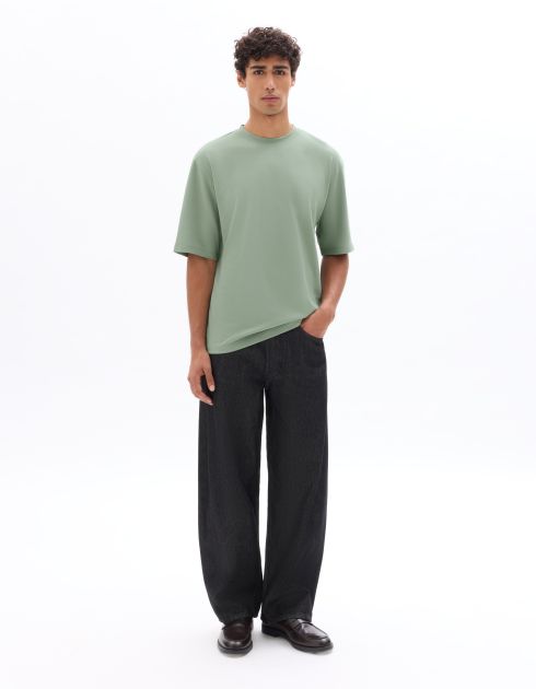 T-shirt oversize col rond - vert clair