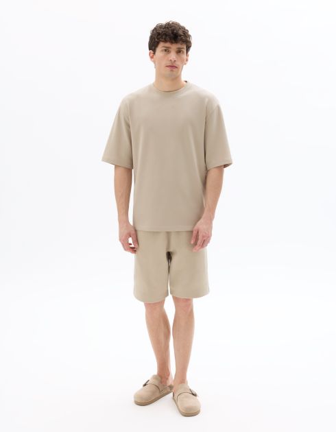 T.04 T-shirt oversize col rond - taupe clair