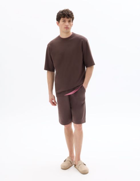 T.04 T-shirt oversize col rond - marron glacé