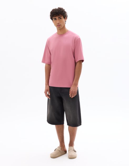 T.04 T-shirt oversize col rond - rose