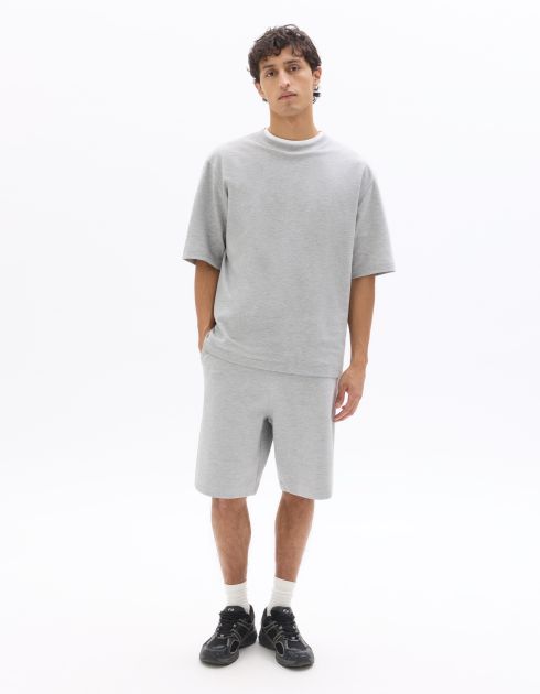 T-shirt oversize col rond - gris
