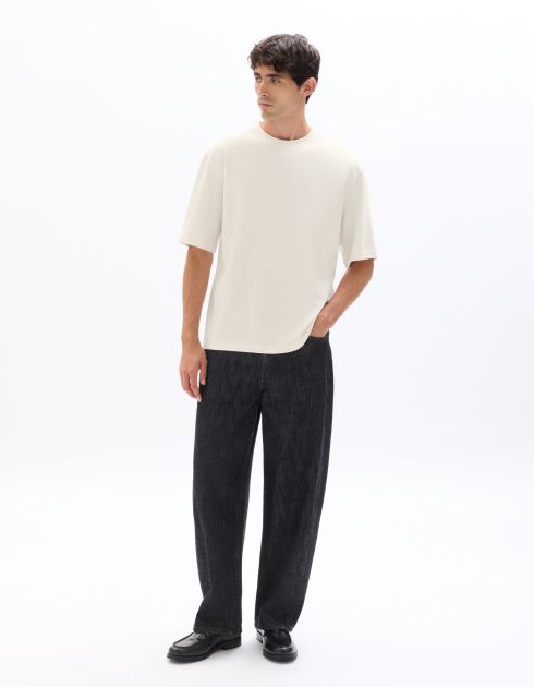 T.04 T-shirt oversize col rond - écru