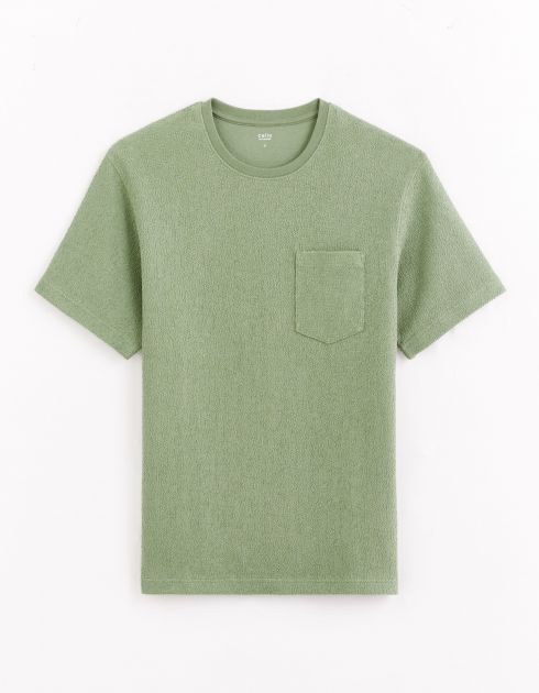 T-shirt boxy en coton stretch - vert