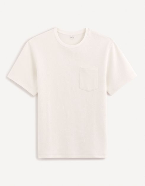 T-shirt boxy en coton stretch - beige