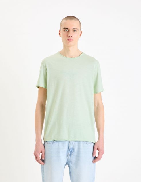 T-shirt à col rond en coton - vert menthe