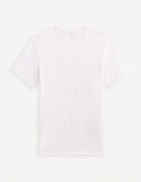 T-shirt à col rond en coton - blanc