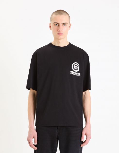 T-shirt oversize en coton - noir