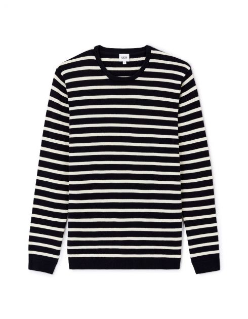 Pull col rond 100% coton - marine