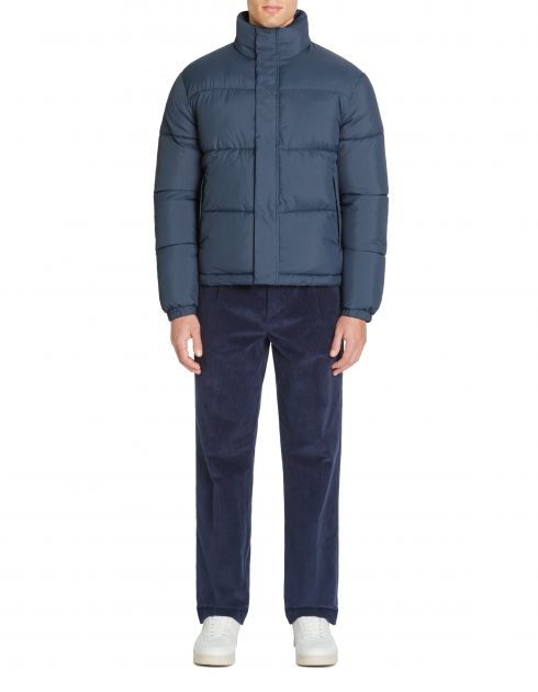 Doudoune chaude col montant - bleu gris