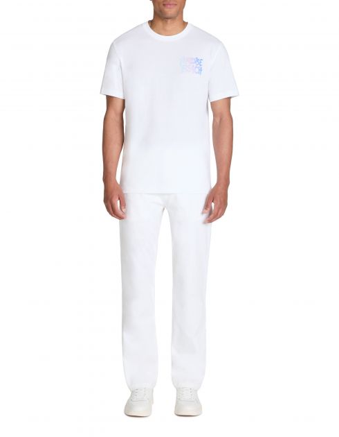 T-shirt col rond en coton - blanc