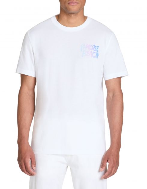 T-shirt col rond en coton - blanc