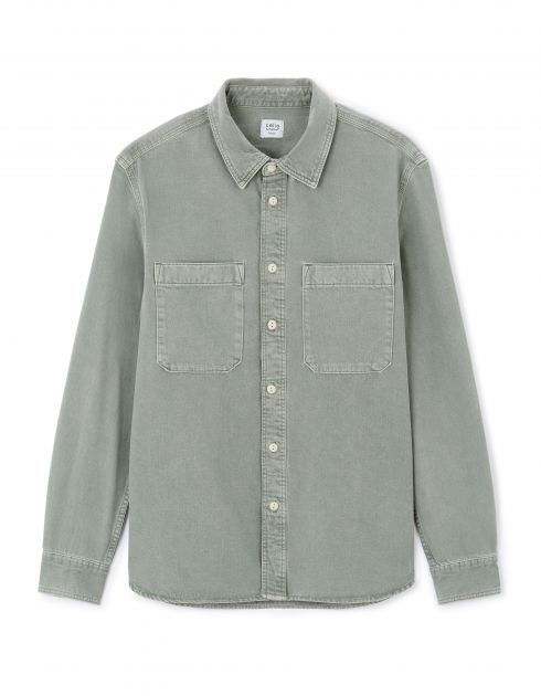 Chemise regular casual coton - kaki