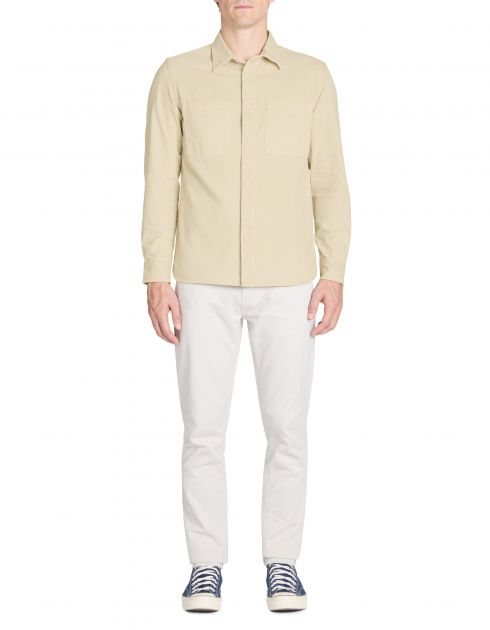 Chemise regular casual en coton - beige