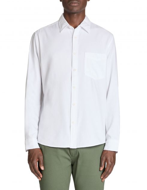 Chemise regular unie coton mélangé - blanc