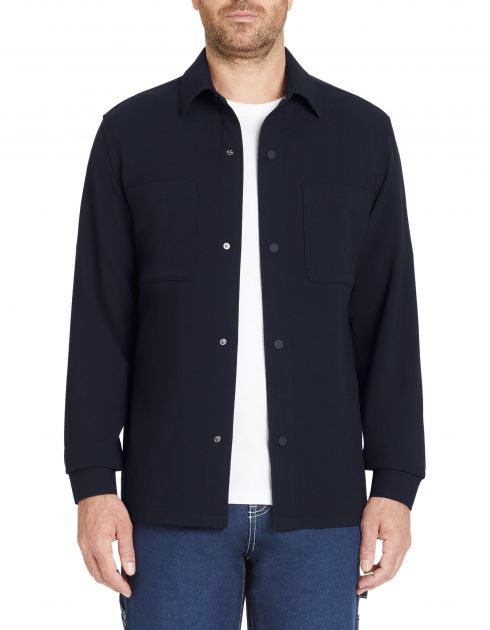 Chemise overshirt en coton stretch - marine