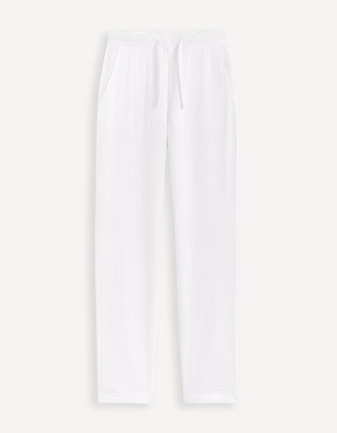 Pantalon gaze de coton - blanc