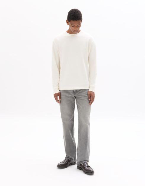 Jean straight coton stretch - gris clair