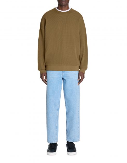 Sweat oversize col rond 100% coton - marron