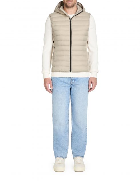 Doudoune sans manche à capuche - beige