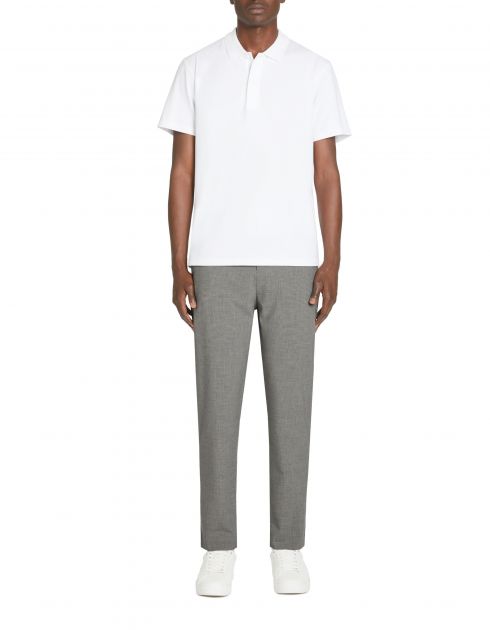 Polo straight en jersey de coton - blanc
