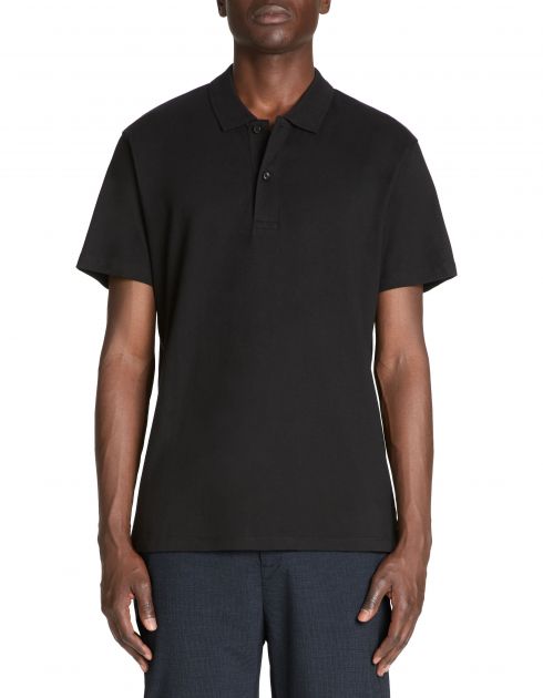 Polo straight en jersey de coton - noir