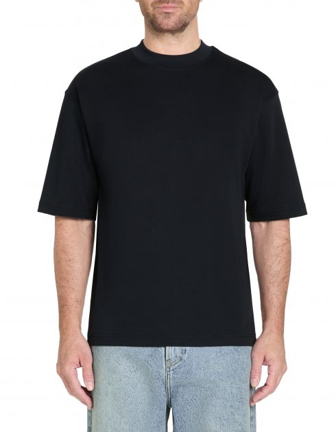 T-shirt col rond en coton mélangé - marine