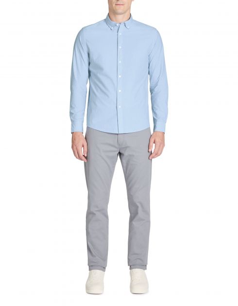 Chemise regular fil à fil en coton - bleu