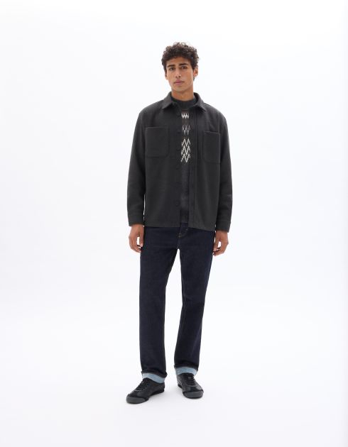 Surchemise chaude uni- gris