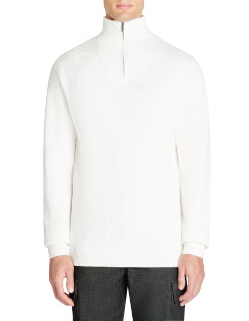 Pull col camionneur regular coton mélangé - écru