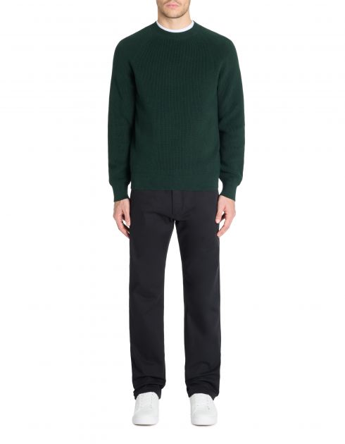 Pull col rond 100% coton - vert