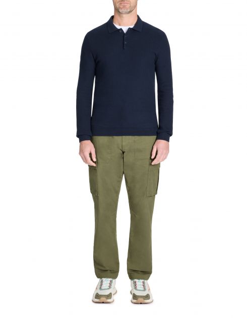 Pull col polo 100% coton - marine